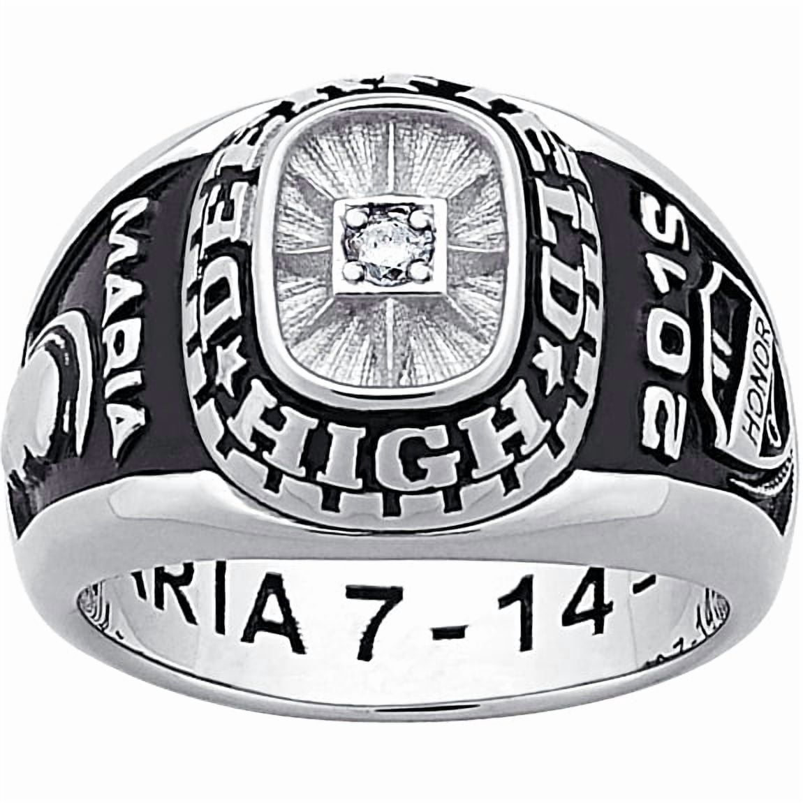 Freestyle, Women's Sterling Silver or 18kt Gold Plated Diamond accent Class Ring, High School or College Graduation