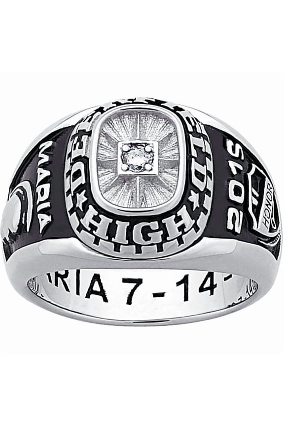 Freestyle, Women's Sterling Silver or 18kt Gold Plated Diamond accent Class Ring, High School or College Graduation