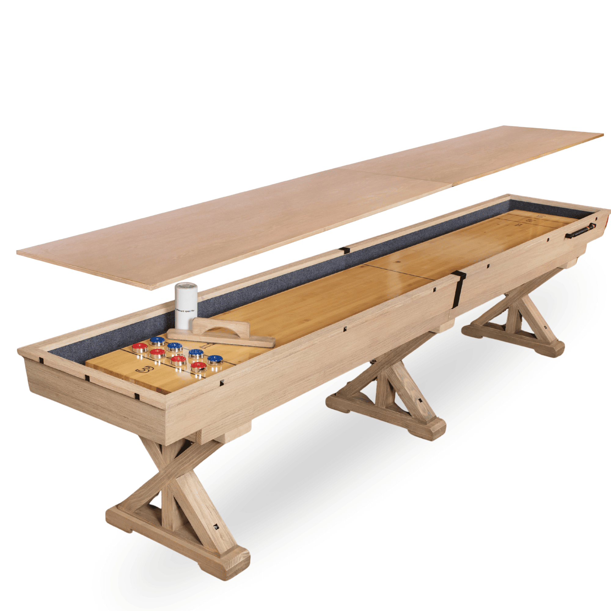 Freetime Fun 12ft Shuffleboard Table Multi Game Solid Wood Game Table ...