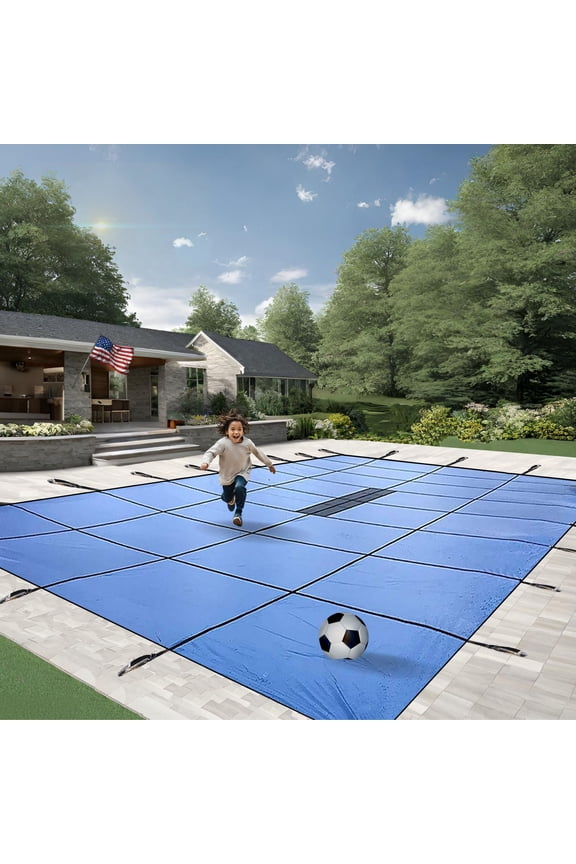 15x30ft Heavy Duty Solid Rectangle Pool Safety Covers for Inground Pools - PC6815