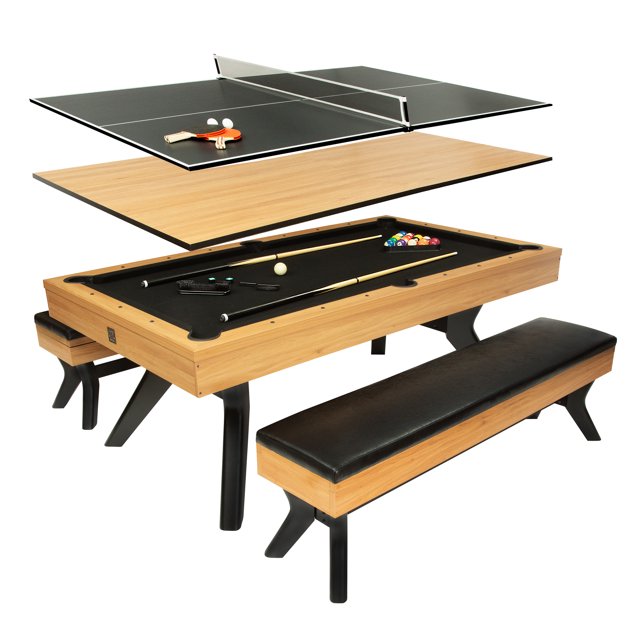 Freetime Fun 7 FT 3 in 1 Multi Game Pool Table with Dining Top Pool