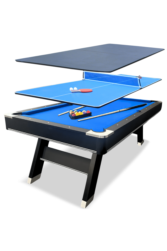 7 ft Multi-Game Table. Billiards, Table Tennis and Handy Serving Table. Get Two Great Games on this Stylish, Solid Table, for the Price of One! All Game Accessories Included - SKU RB6000