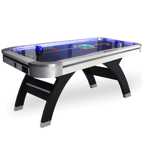 Freetime Fun Air Hockey Table 7 ft Game Table for Adults Light Up - Full Size Arcade Air Powered Indoor LED Hockey Table for Game Room w/ Modern Design, Pucks, Paddles - SKU RA1000