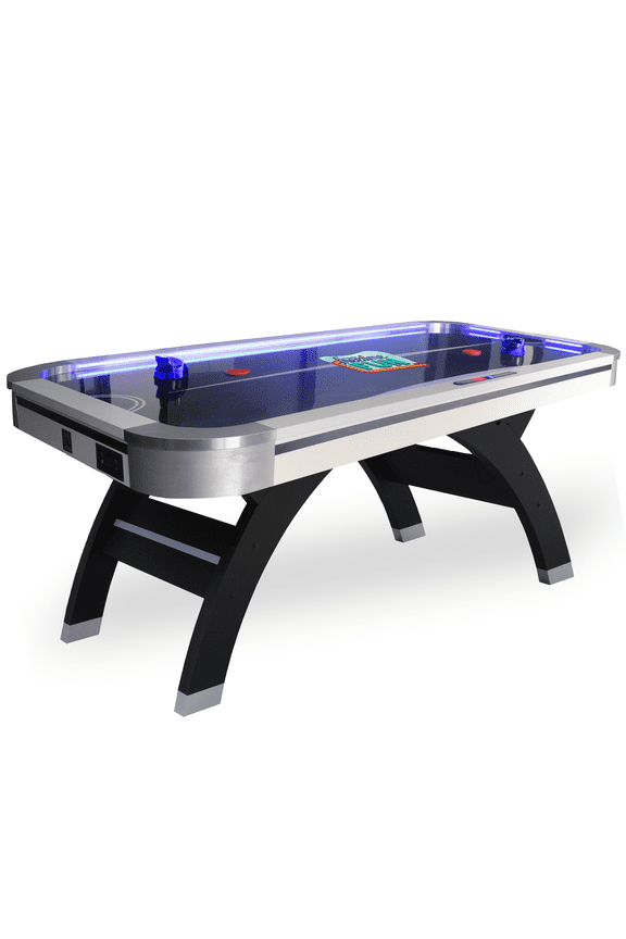 Air Hockey Table 7 ft Game Table for Adults Light Up - Full Size Arcade Air Powered Indoor LED Hockey Table for Game Room w/ Modern Design, Pucks, Paddles - SKU RA1000
