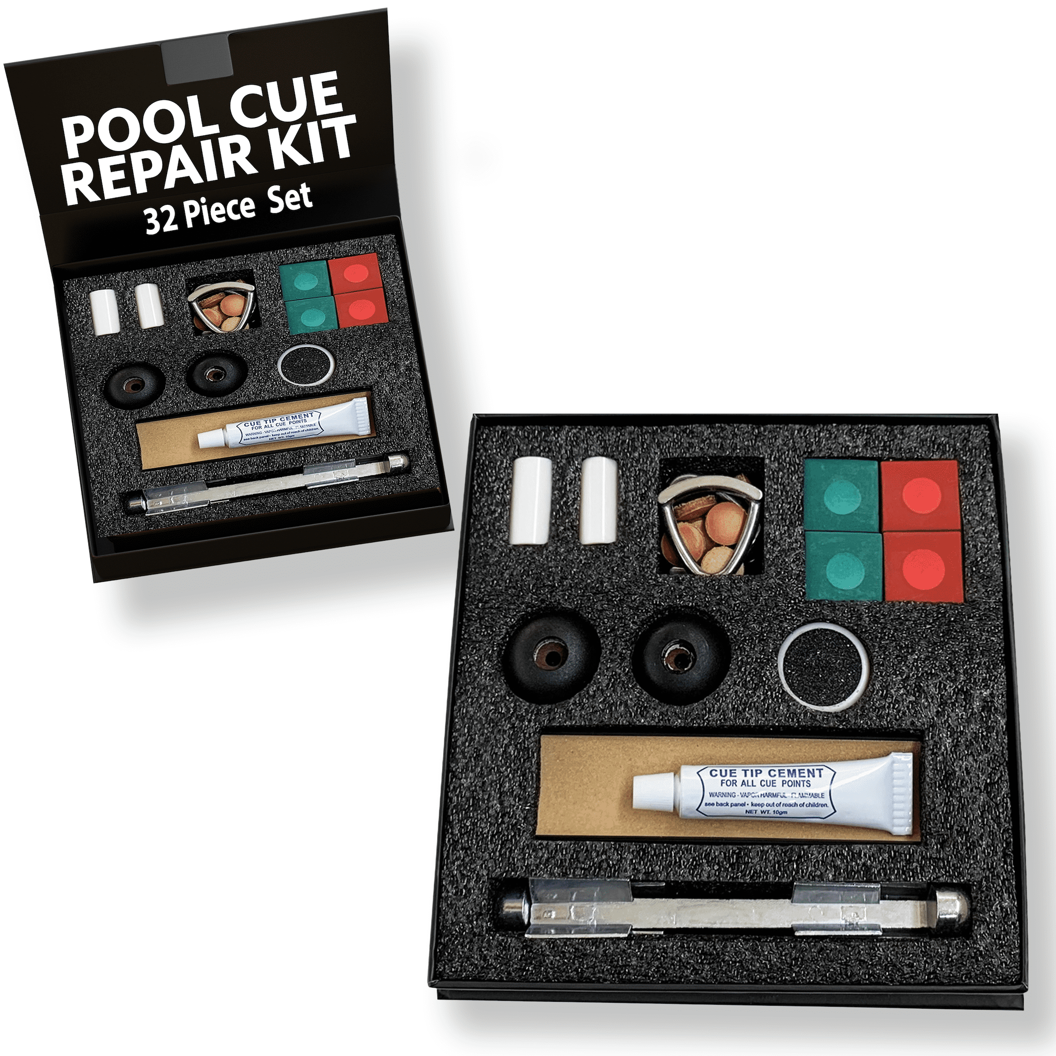 Deluxe Freetime Fun 29 Piece Pool Cue Stick Repair Kit Premium