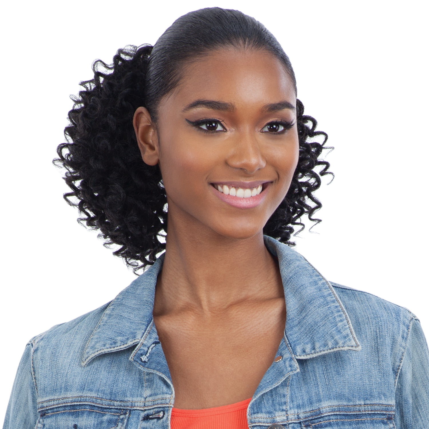 Freetress Equal Synthetic Drawstring Ponytail - KURL UP (1 Jet Black ...