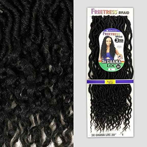 Freetress Synthetic Braid – 3X Ghana Loc 20 (1 Jet Black)
