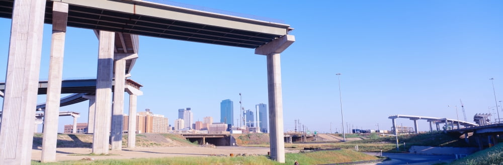Freeway Dead End Fort Worth Texas Canvas Art - Panoramic Images (27 x 9)