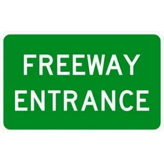 Freeway Entrance Guide Metal Tin Sign - Caution Safety Warning Security Indoor & Outdoor Home Office Work 8 X 12 Inch