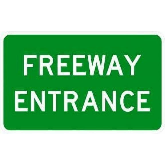 Freeway Entrance Sign Guide Signs Metal - Caution Safety Warning Security Signs Indoor & Outdoor Size: 8 x 12 inch