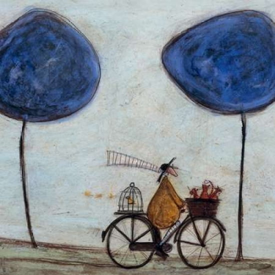 Freewheelin with Joyce Greenfields and the Felix 3 Canvas Art - Sam Toft (24 x 24)