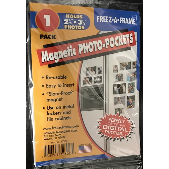Freez-A-Frame 32302 Magnetic 2-1/2" x 3-1/2" Photo Frame For Refrigerator 5 x 1-pack - 5 Sheets - Made in USA