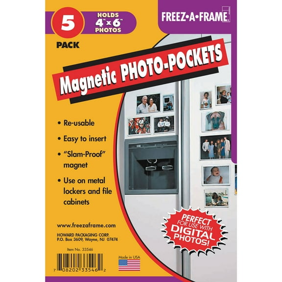 Freez-A-Frame Magnetic Photo Pocket 4 x 6 ( 5 Pack)