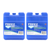 Freez Pak Medium 1.25lb Ice Pack Block - Reusable & Compact Ice Substitute Pack for Lunch Boxes, Coolers, Fishing, Sporting Events, Beach & Camping Trips - Made in the USA 2-Pack