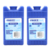 Freez Pak Mini 0.45lb Ice Pack Block - Reusable & Compact Ice Substitute Pack for Lunch Boxes, Coolers, Fishing, Sporting Events, Beach & Camping Trips - Made in the USA 2-Pack