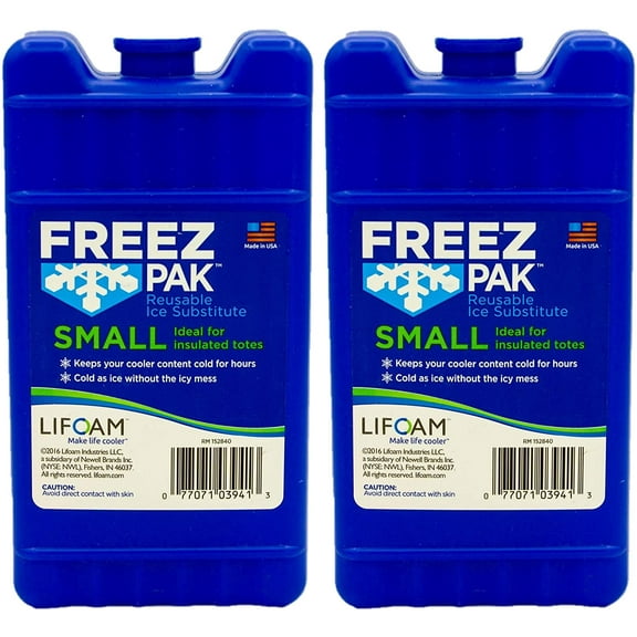 Freez Pak Reusable Ice Pack (2 Pack) Ice Packs for Lunch Bags and Coolers
