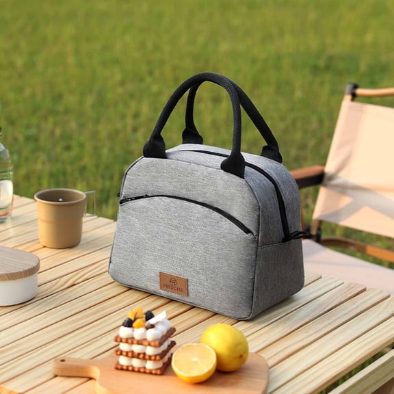 Freezable Lunch Bag, Wild Gray, Built with Technology, Collapsible, Reusable, Zip Closure with Front Pocket and Shoulder Straps, Perfect for Tweens and Adults