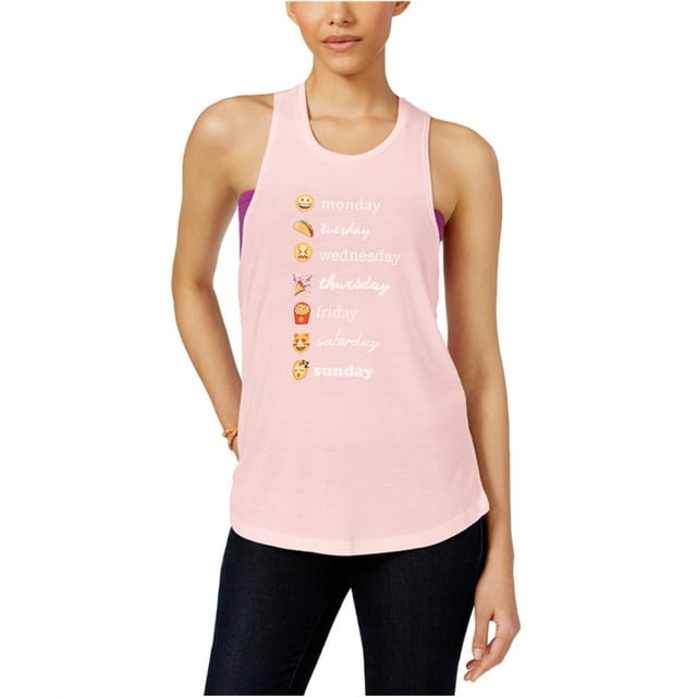 Freeze CMI Inc. Womens Emoji Days Tank Top, Pink, Juniors, Small