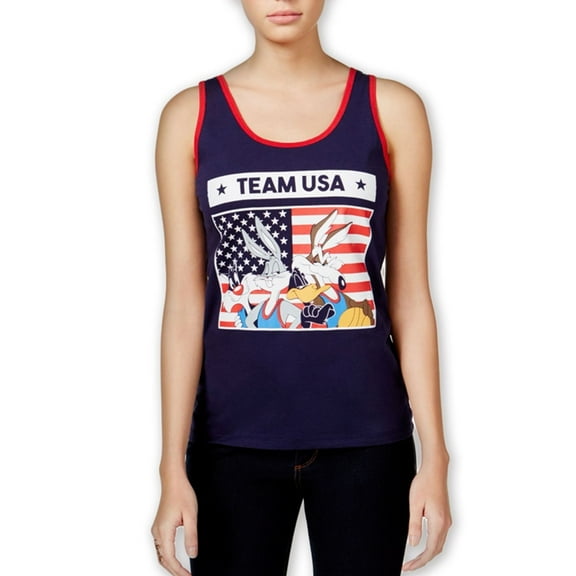 Freeze CMI Inc. Womens Looney Tunes Team USA Tank Top, Blue, Juniors, X-Small