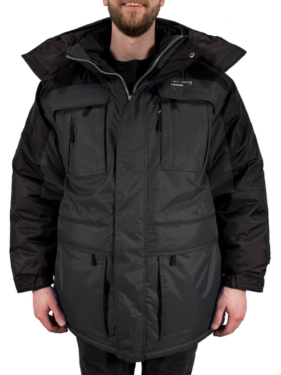 Big & Tall Men's 3in1 Winter Jacket Coat Parka & Vest (5XL, Gray)