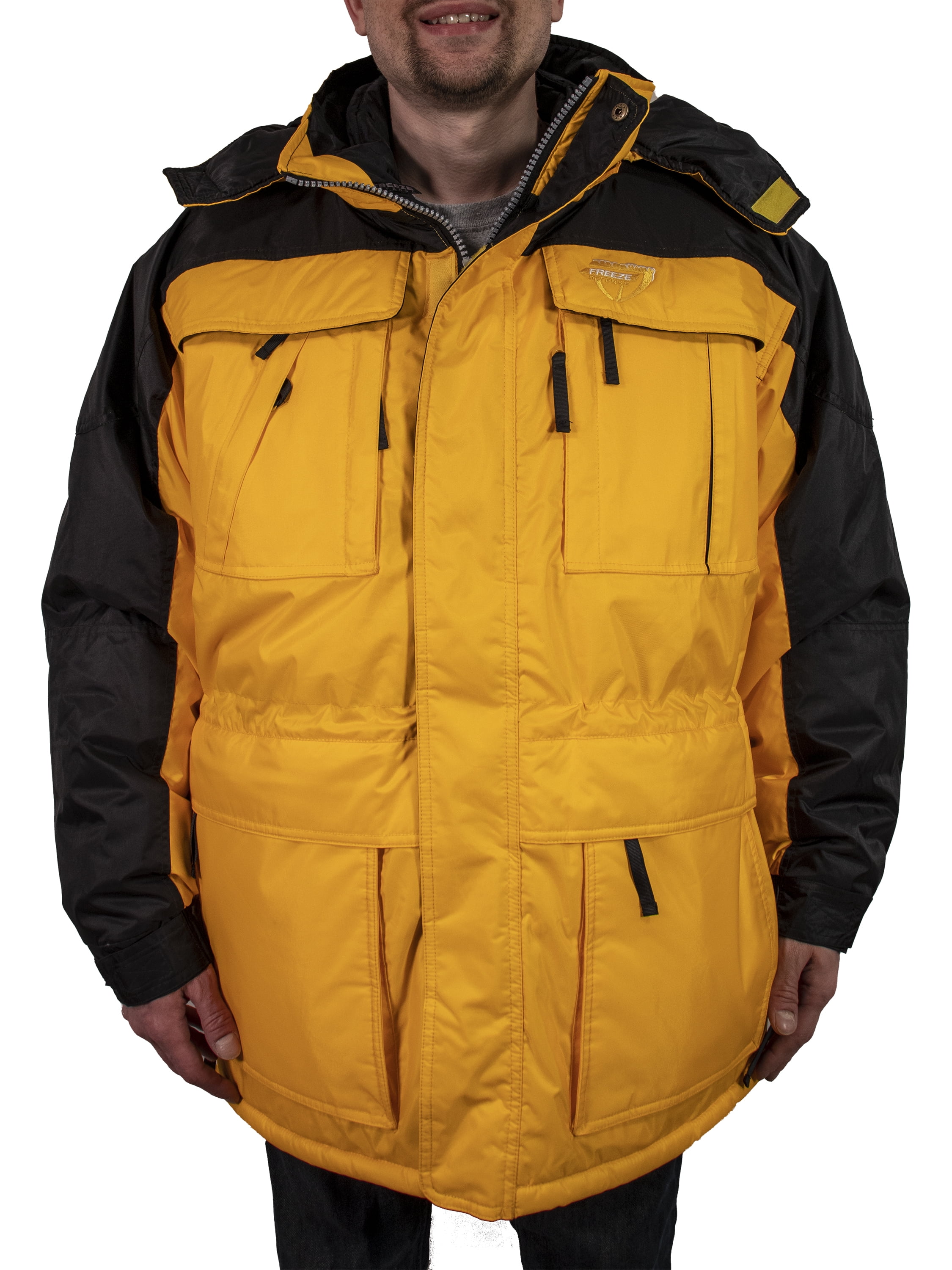 Freeze Defense Big Tall Men s 3in1 Winter Jacket Coat Parka Vest 5XL Yellow