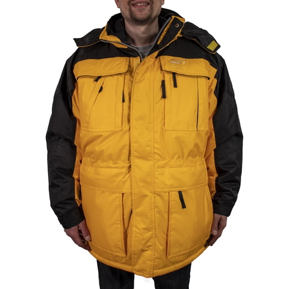 Freeze Defense Big & Tall Men's 3in1 Winter Jacket Coat Parka & Vest (5XL, Yellow)