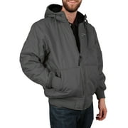 Freeze Defense Mens Fleece Lined Quilted Winter Jacket Coat Large, Gray