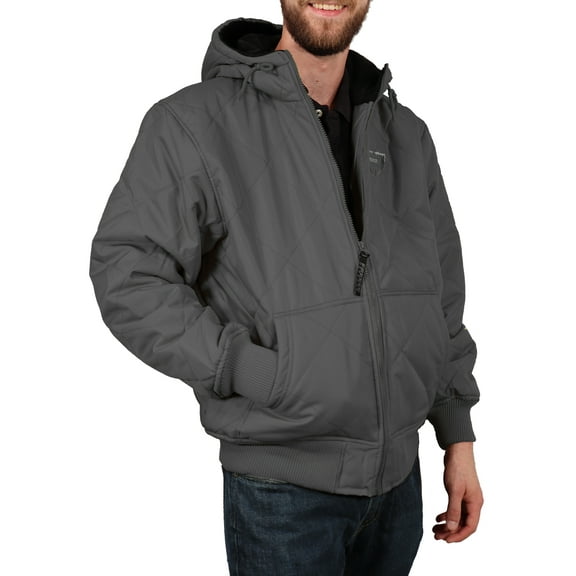 Freeze Defense Men's Winter Coat Fleece Lined Quilted Jacket (Medium, Gray)