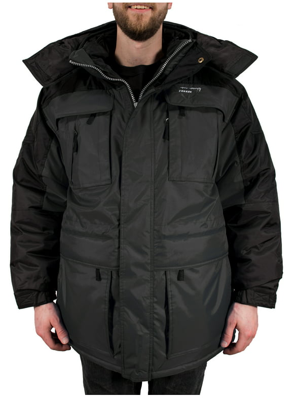 Freeze Defense Warm Men's 3in1 Winter Jacket Coat Parka & Vest (2XL, Gray)