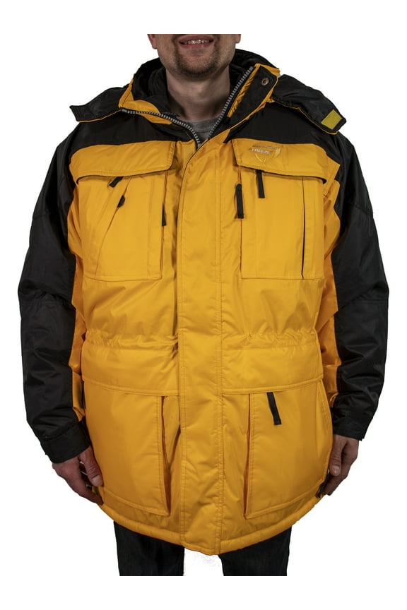 Warm Men's 3in1 Winter Jacket Coat Parka & Vest (2XL, Yellow)