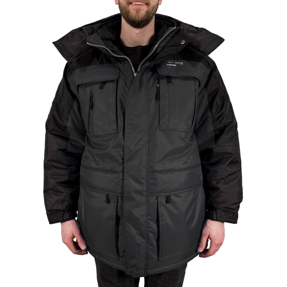 Freeze Defense Warm Men's 3in1 Winter Jacket Coat Parka & Vest (Large, Gray)