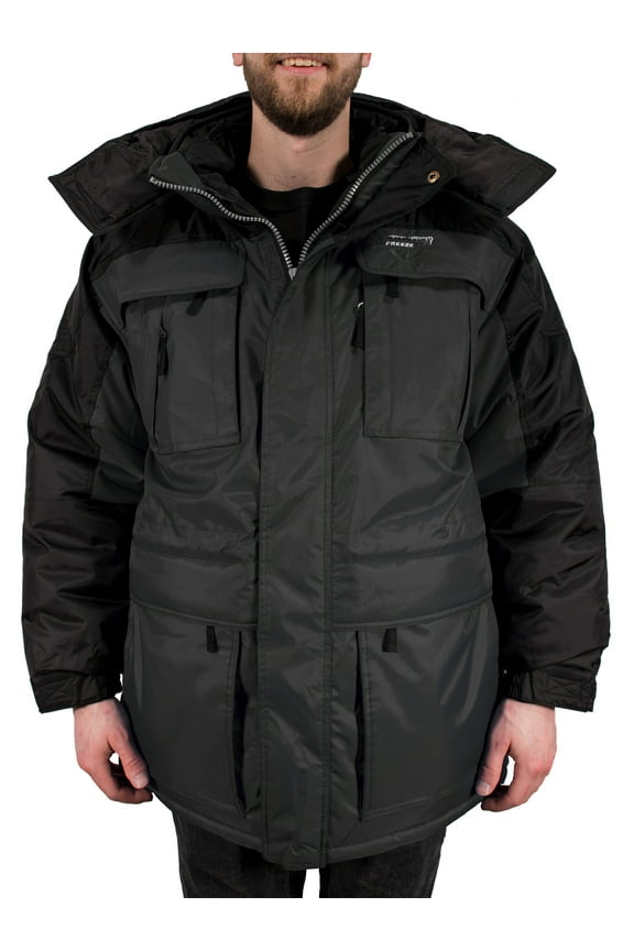 Warm Men's 3in1 Winter Jacket Coat Parka & Vest (Large, Gray)