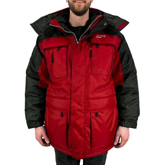 Freeze Defense Warm Men's 3in1 Winter Jacket Coat Parka & Vest (Large, Red)