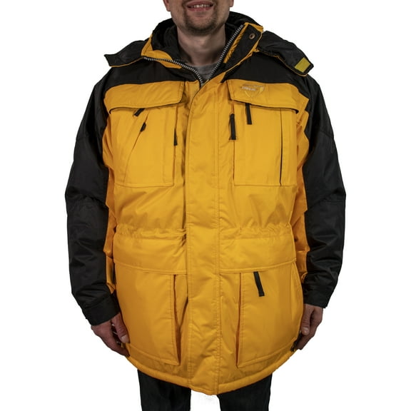 Freeze Defense Warm Men's 3in1 Winter Jacket Coat Parka & Vest (Small, Yellow)