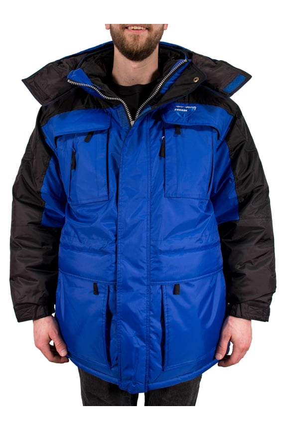Warm Men's 3in1 Winter Jacket Coat Parka & Vest (XL, Blue)