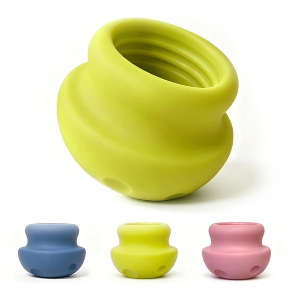 Freeze Dog Enrichment Lick Toy, Stuffable Frozen Lick Treat Bowl Freeze bone, Wobbly, Textured interior, Slow Feeder, dishwasher safe, helps ease anxiety, interactive toy, beef scented