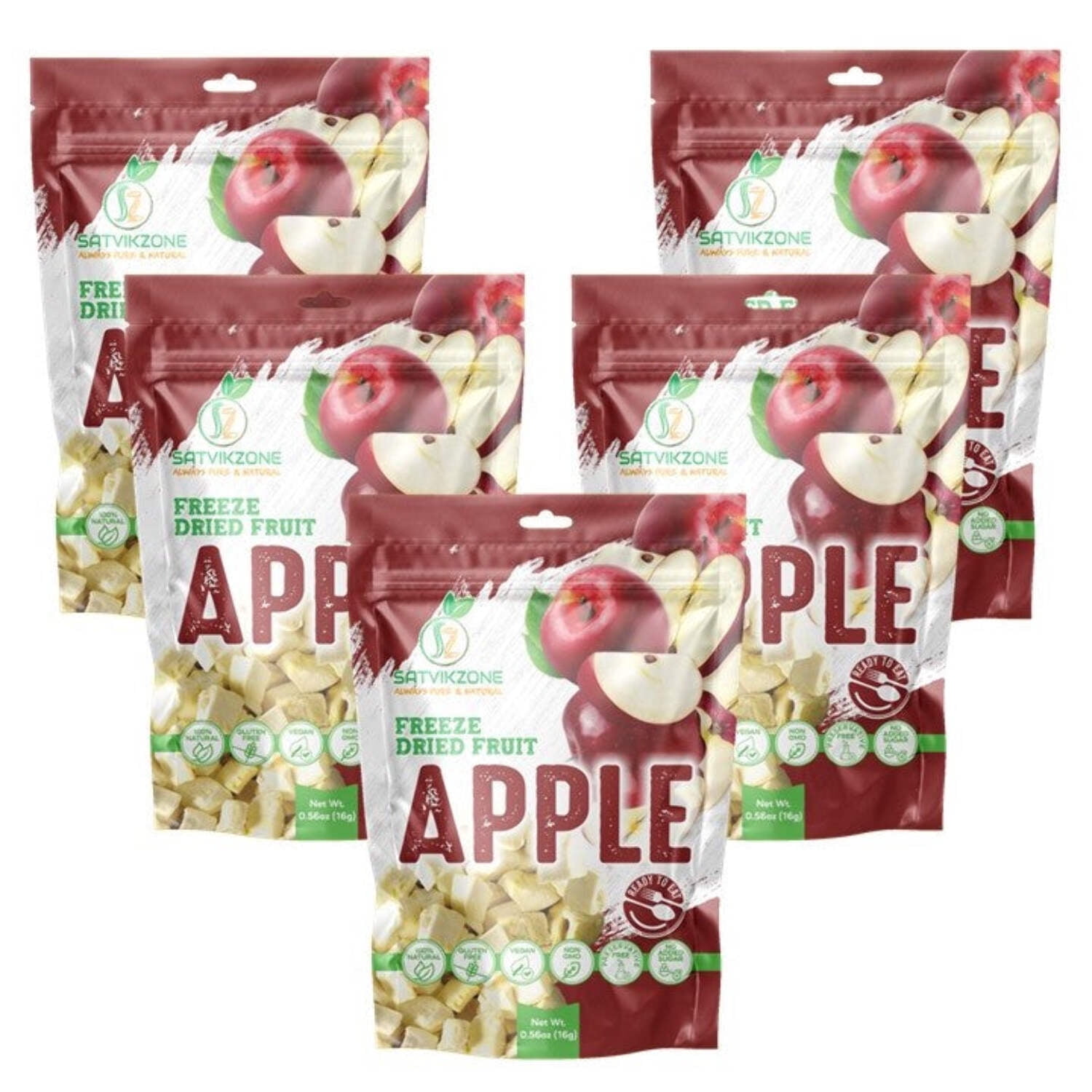 Freeze Dried Apple, 100% Natural, Ready-to-Eat Fruit Snack, Vegan, Non GMO, No added Sugars