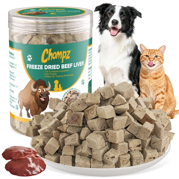 120g Freeze-Dried Beef Liver Treats for Dogs & Cats, Healthy Pet Training Treats or Food Topper, Single Ingredient High-Protein 4.23oz
