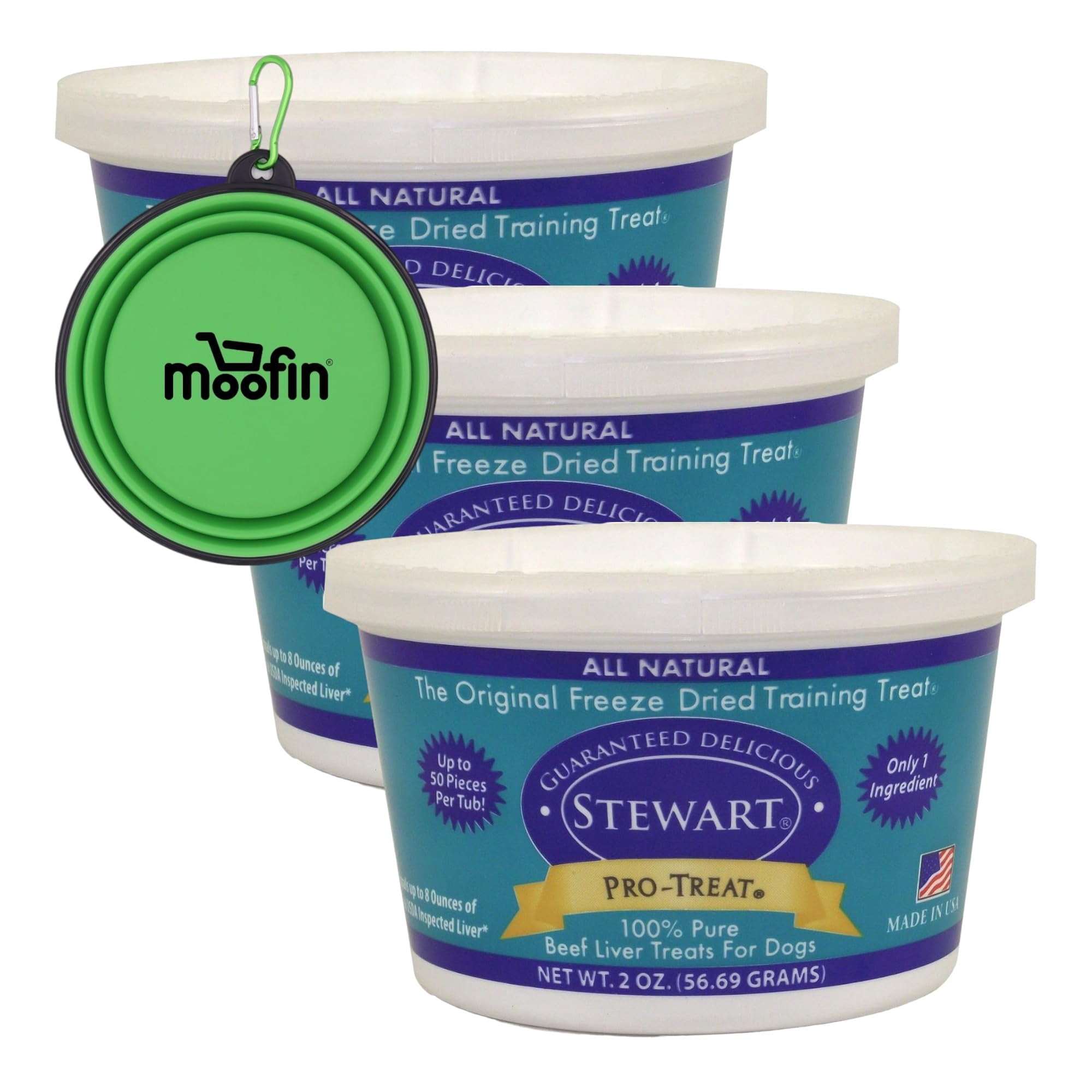 Freeze Dried Beef Liver, STF9 2 oz, Bundled with Moofin Silicon Pet