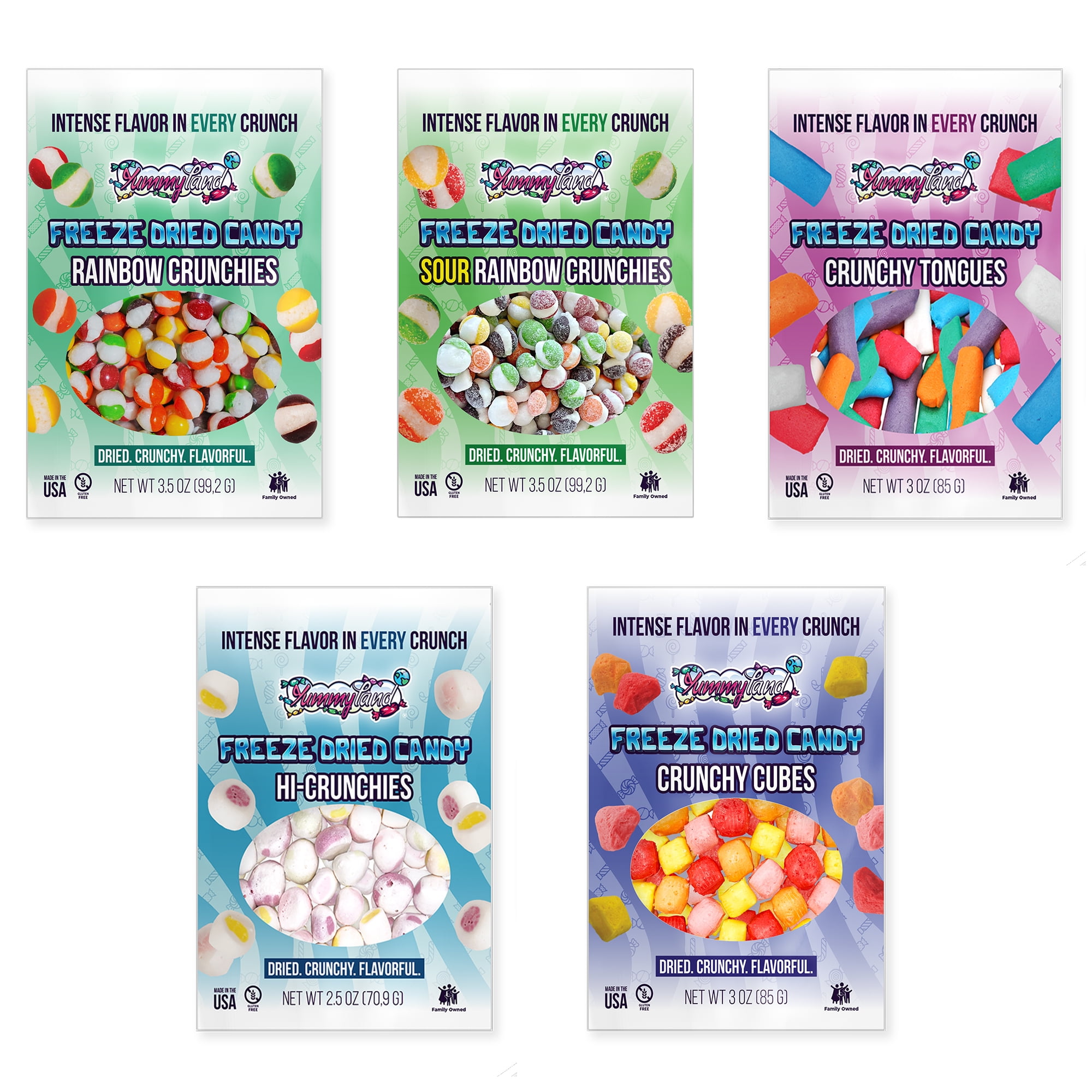 Freeze Dried Candy Combo Mix Bundle 5 Packs (16 oz Total) - Premium Freeze Dried Candy Fruit Flavors, TikTok Trends Dry Freeze Candy