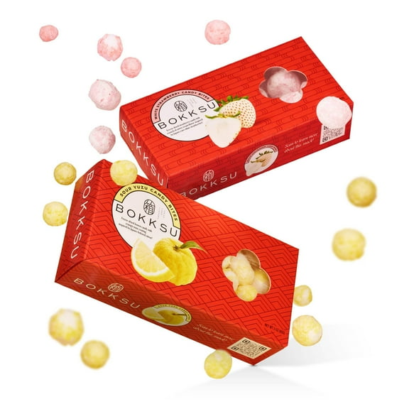 Bokksu Japanese Candy Bites Duo: White Strawberry & Sour Yuzu