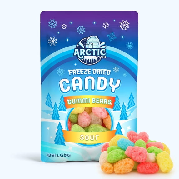 Freeze Dried Candy Gummy Bears (Assorted Sour) (2.1oz)