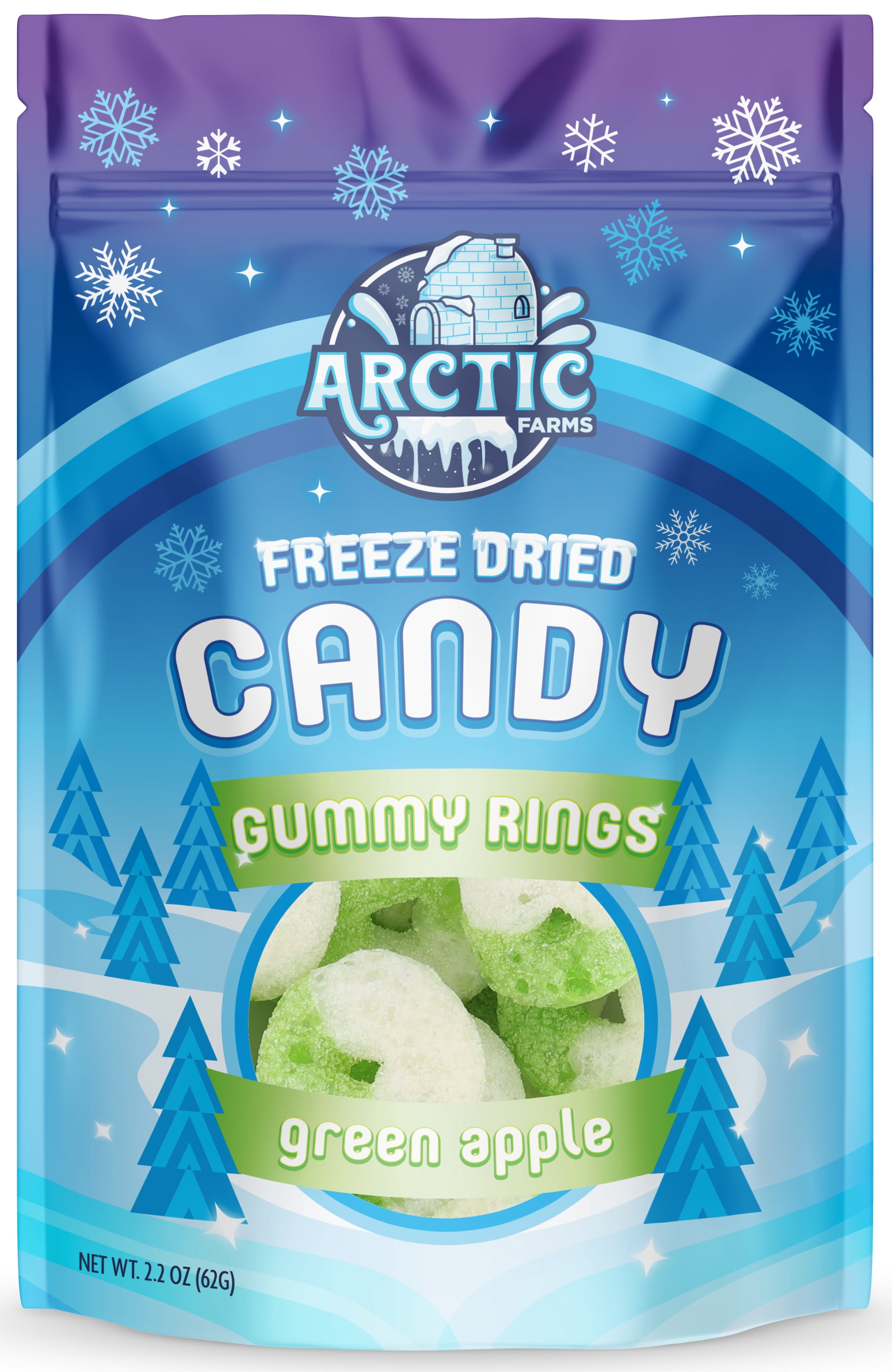 Freeze Dried Candy Gummy Rings (Green Apple) (2.2oz) - Walmart.com