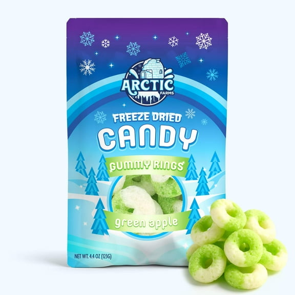 Freeze Dried Candy Gummy Rings (Green Apple) (4.4oz)