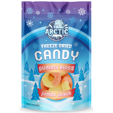 Freeze Dried Fanatics Peach Gummy Ring Puffs - Made Fresh To Order (1oz To 80oz Bag)