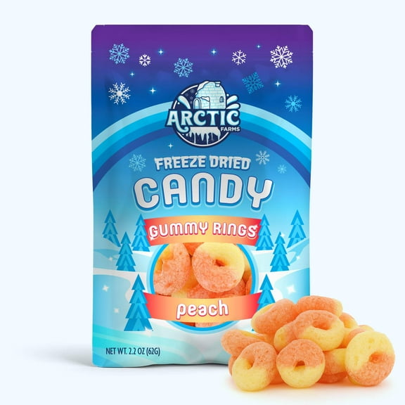 Freeze Dried Candy Gummy Rings (Peach) (2.2oz)