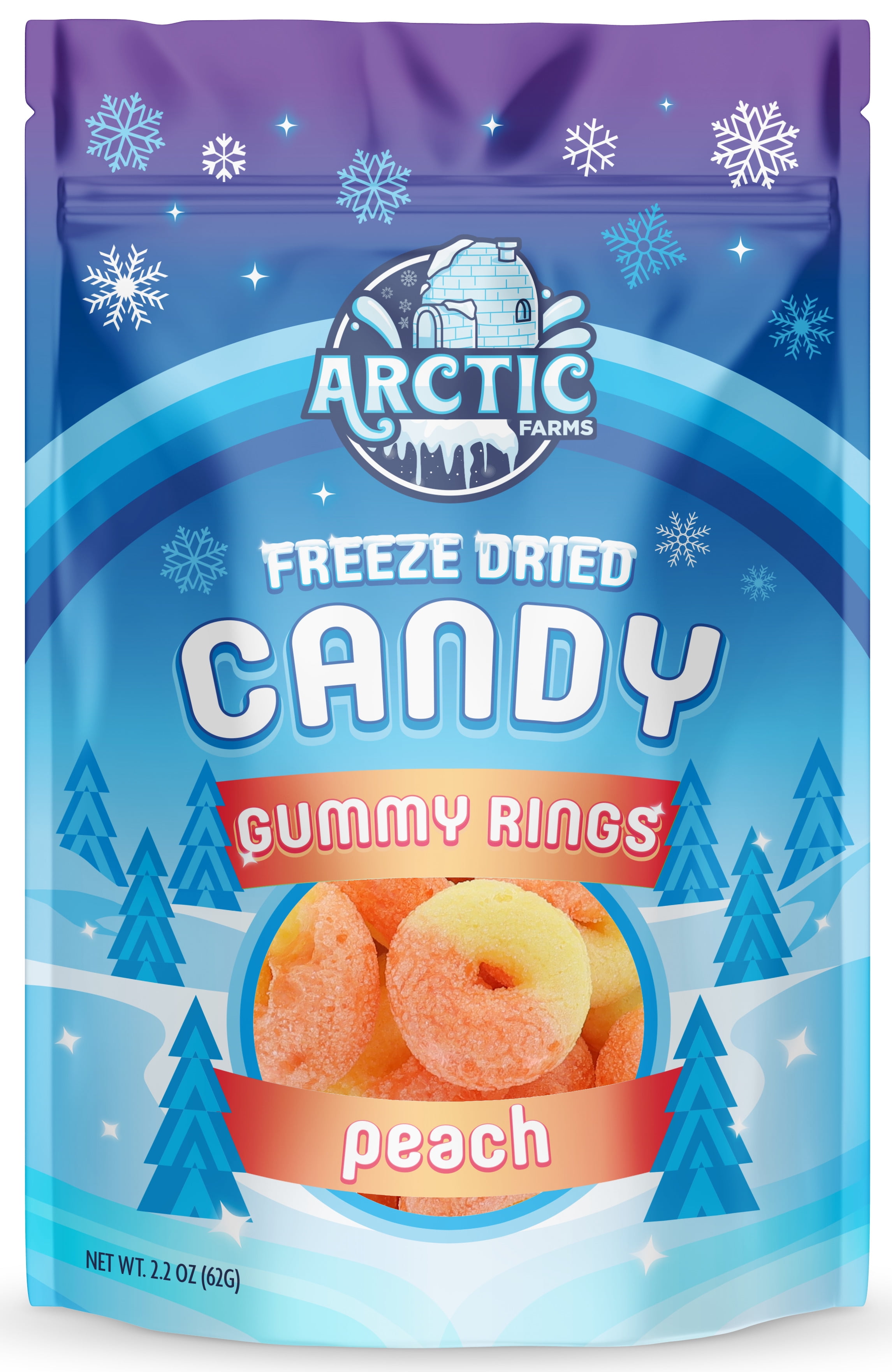 Freeze Dried Candy Gummy Rings (Peach) (2.2oz)