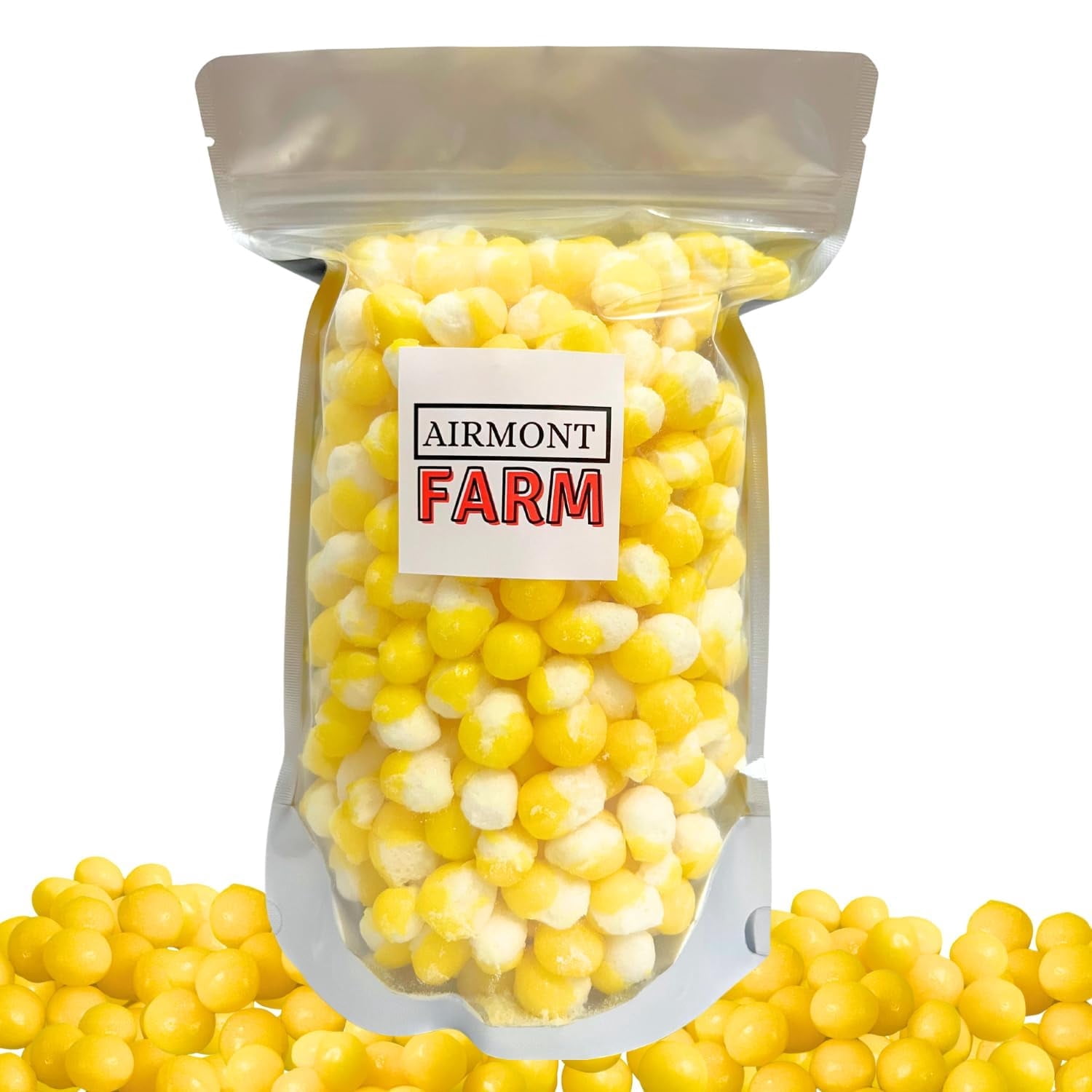 Freeze Dried Candy Lemon Crunch Bites Mini 1LB Mini Sour Lemon Puffs - Deliciously Crunchy, Intense Flavor, Lightweight Snack - Resealable Bag