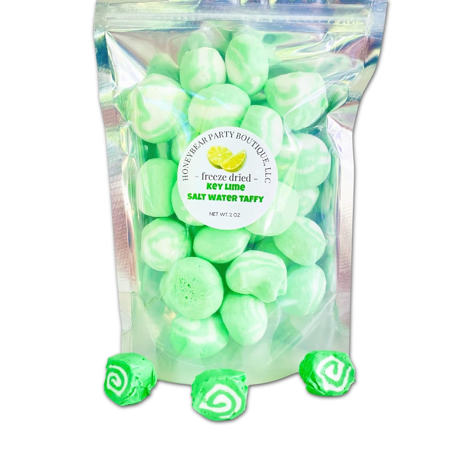 Freeze Dried Candy Lime Taffy Key Lime Salt Water Taffy Flavor (2
