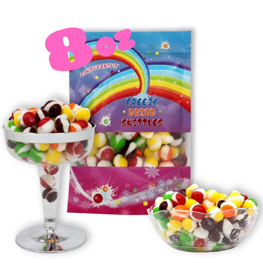 Freeze Dried Candy - XEF18oz XL pack of CANDYGENIUS cool freeze dry candies puff frozen dehydrated skittles bulk giant snack fruit crunch extra large